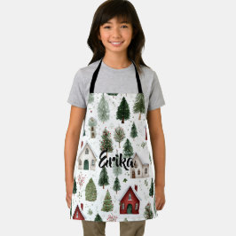 Cute Kids Holiday Apron with Name Schürze