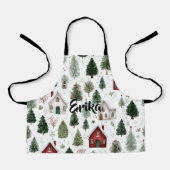 Cute Kids Holiday Apron with Name Schürze (Vorderseite)
