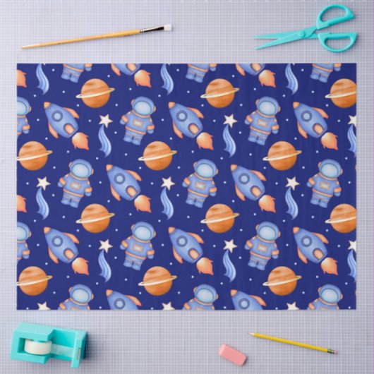 Cute Kids Outer Space Astronaut Seidenpapier (Basteln)
