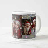 Cute Kids Santa Photo Collage Mug Jumbo-Tasse (Vorderseite Rechts)