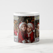 Cute Kids Santa Photo Collage Mug Jumbo-Tasse (Vorderseite)