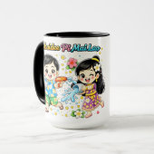 Cute Kids Water Fight Tasse (Vorderseite Links)