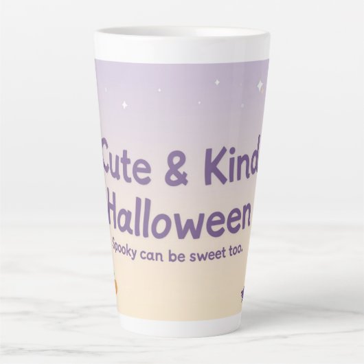 🧡 ✨ “Cute & Kind Halloween” Collection 🎃🌿 Milchtasse (Vorderseite)