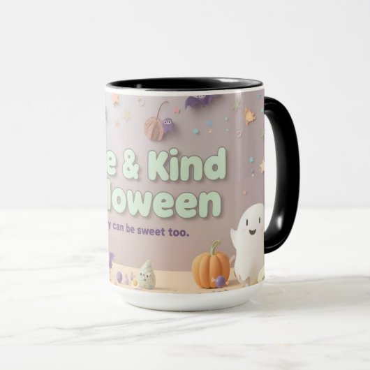🧡 ✨ “Cute & Kind Halloween” Collection 🎃🌿 Tasse (VorderseiteRechts)