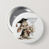  Cute Kindergarten Graduation Bunny Design Button (Vorne & Hinten)