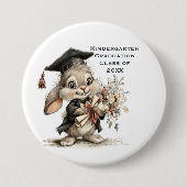  Cute Kindergarten Graduation Bunny Design Button (Vorderseite)
