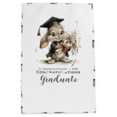  Cute Kindergarten Graduation Bunny Design Mittlere Geschenktüte (Vorderseite)
