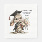  Cute Kindergarten Graduation Bunny Design Serviette (Vorderseite)