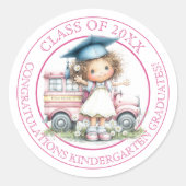 Cute Kindergarten Graduation Sticker Design (Vorderseite)