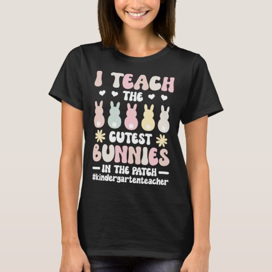 Cute Kindergarten Teacher Easter Bunny Kindergarte T-Shirt (Vorderseite)