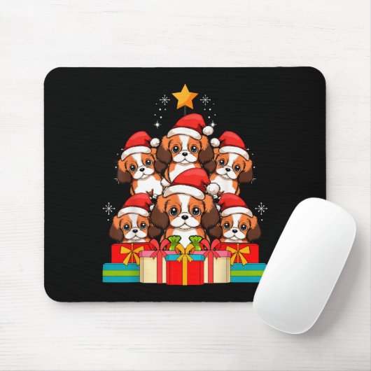 Cute King Charles Cavalier Le Dog Christmas Tree X Mousepad (Mit Mouse)