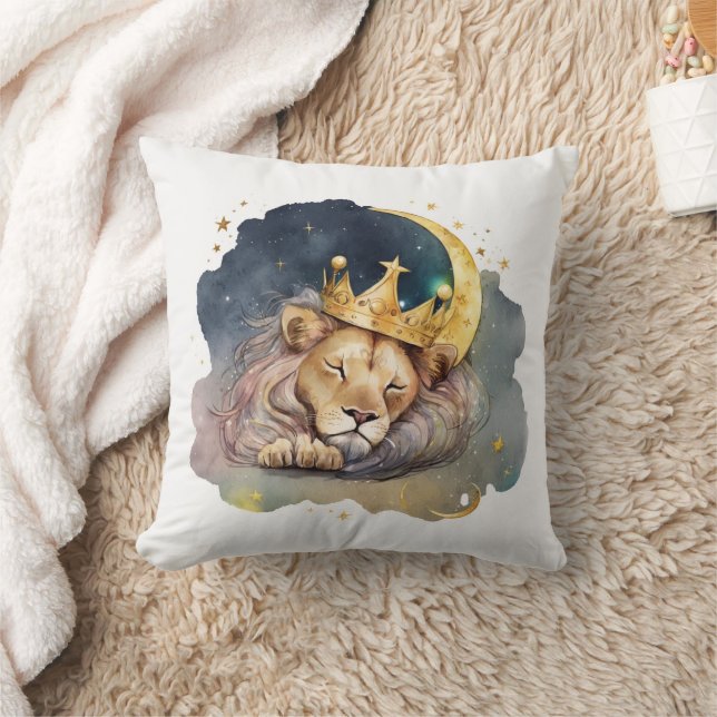 Cute  king Lion Sleeping On The Moon               Kissen (Decke)