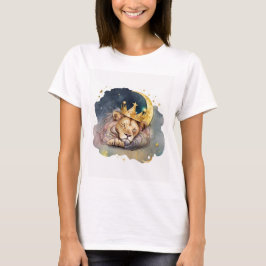 Cute king Lion Sleeping On The Moon T-Shirt