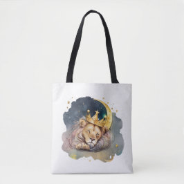 Cute king Lion Sleeping On The Moon Tasche
