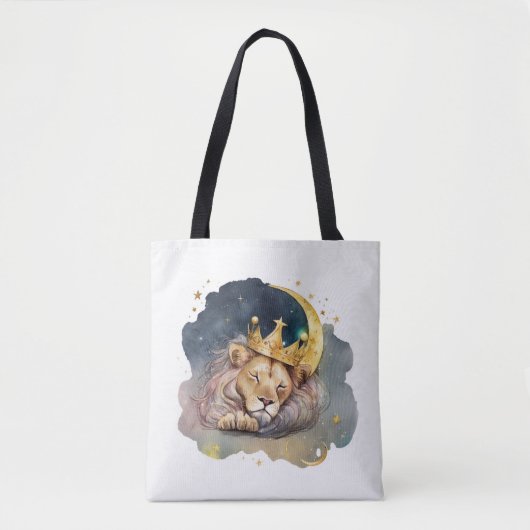 Cute  king Lion Sleeping On The Moon               Tasche (Vorderseite)