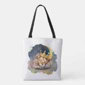 Cute  king Lion Sleeping On The Moon               Tasche (Rückseite)