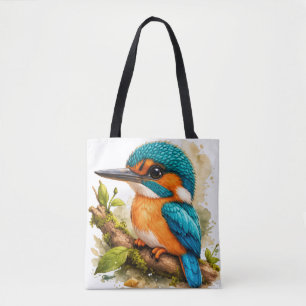 Cute Kingfisher Bird Tote Bag – Colorful Wildlife Tasche
