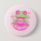 Cute Kiss Me Frog - Xoxo Button (Vorderseite)