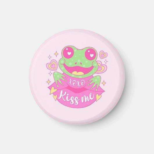 Cute Kiss Me Frog - Xoxo Magnet (Vorne)