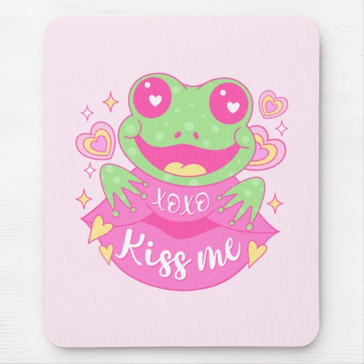 Cute Kiss Me Frog - Xoxo Mousepad (Vorne)