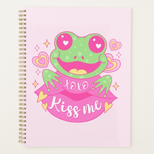 Cute Kiss Me Frog - Xoxo Planer (Vorderseite)