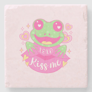 Cute Kiss Me Frog - Xoxo Steinuntersetzer