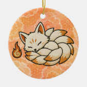 Cute Kitsune Nine Tailed Fox Japanese Folklore Keramik Ornament (Vorne)
