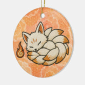 Cute Kitsune Nine Tailed Fox Japanese Folklore Keramik Ornament (Links)