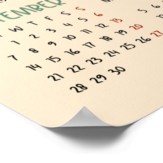 Cute Kitten 2026 Calendar Poster (Ecke)