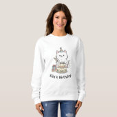 Cute Kitten Birthday Cake Party Hat Illustration Sweatshirt (Vorne ganz)
