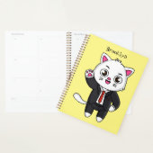 Cute kitten cat in business suit cartoon planer (Anzeige)