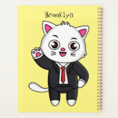 Cute kitten cat in business suit cartoon planer (Rückseite)