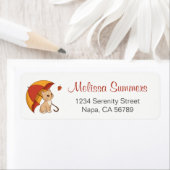 Cute Kitten Cat Red Yellow Umbrella Fall (Insitu)