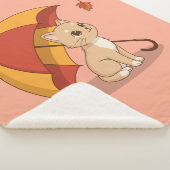 Cute Kitten Cat Red Yellow Umbrella Fall Pink Sherpadecke (3/4)