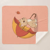 Cute Kitten Cat Red Yellow Umbrella Fall Pink Sherpadecke (Vorderseite (Horizontal))