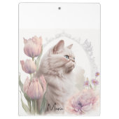 Cute Kitten Cats Floral Clipboard  Klemmbrett (Rückseite)