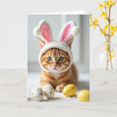 Cute Kitten Costume Portrait Card Karte (Gelbe Blume)