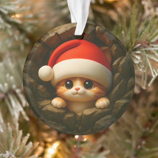 Cute Kitten Double-Sided Holiday  Ornament (Baum)