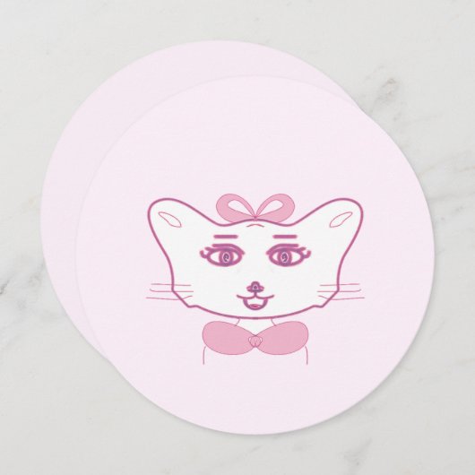 Cute kitten einladung (Vorne/Hinten)