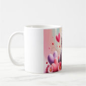 Cute kitten hearts flowers kaffeetasse (Links)