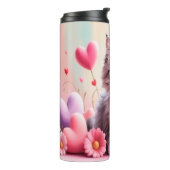 Cute kitten hearts flowers thermosbecher (Nach links gedreht)