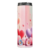 Cute kitten hearts flowers thermosbecher (Rückseite)