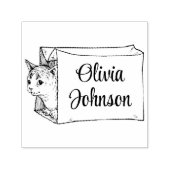 Cute Kitten in a Bag Signature Name Stamp Permastempel (Design)