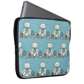 Cute Kitten Knitting Blue Pattern Tech Accessory Laptopschutzhülle (Vorne Rechts)
