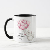 Cute Kitten Pink Heart Balloons Valentine’s Day Tasse (Links)