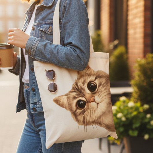 Cute Kitten Reusable Shoulder Bag for Women Tasche