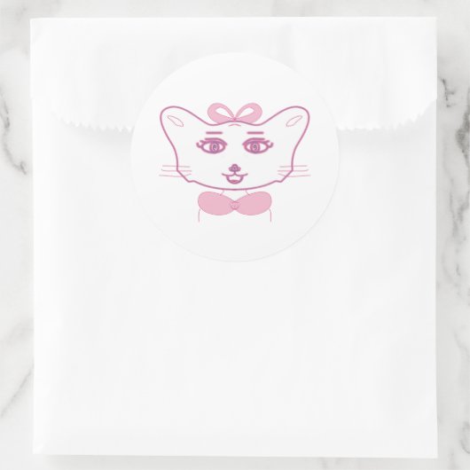 Cute kitten runder aufkleber (Tasche)