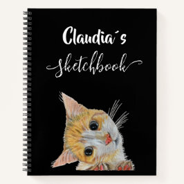 Cute kitten Sketchbook and name Notizblock