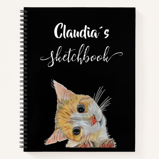 Cute kitten Sketchbook and name Notizblock (Vorderseite)