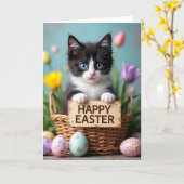 Cute Kitten Springtime Joy Card Karte (Gelbe Blume)